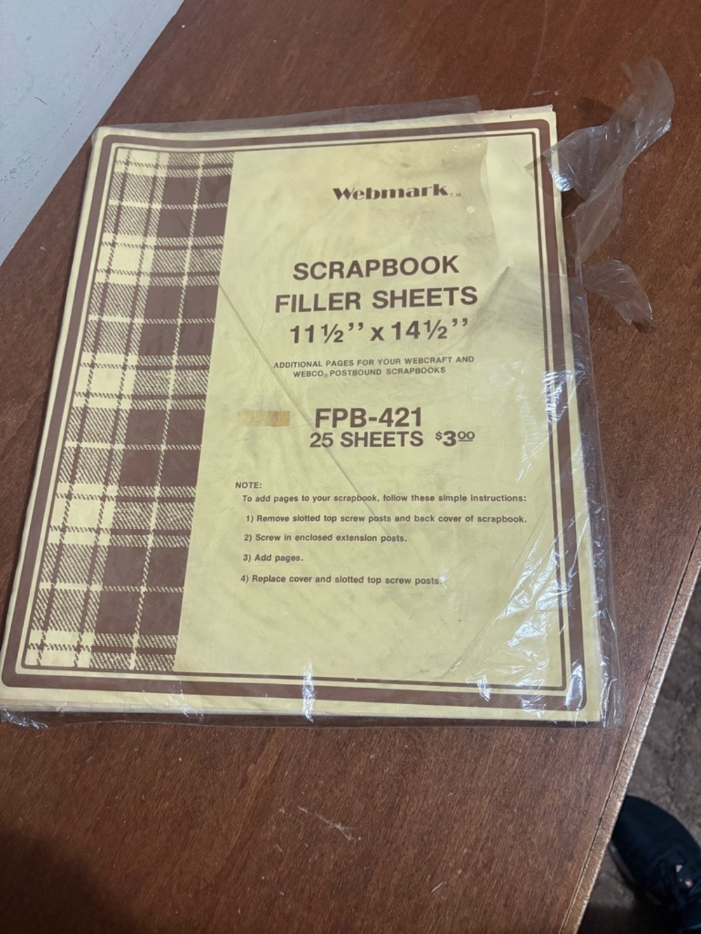 Webmark Page Refills 11 1/2" x 14 1/2" FPB-421 25 Sheets Beige Scrapbook paper